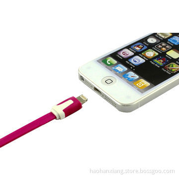 Fashionable Color Flat Noodles Female USB to RCA Data Cable for iPhone 5/5S/5C